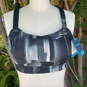 Brooks Juno White Pulse High Impact Sports Bra 34C
